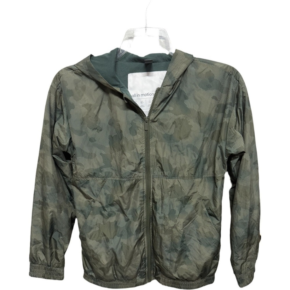 All in Motion Women's Green Camo Windbreaker Rain Jacket Size XL Active Outdoors